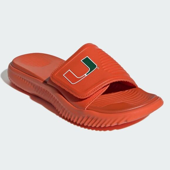 Adidas Miami Alphabounce Slide 2.0 University of Miami Sandals Unisex Size M5 W6 - Picture 1 of 8